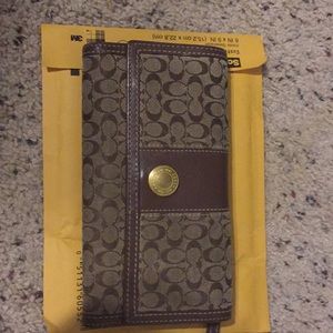 Coach large checkbook wallet